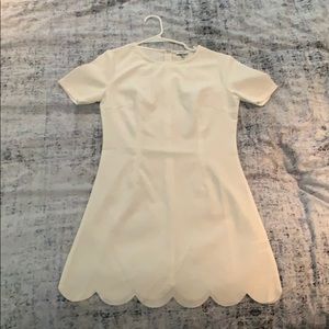 Tobi white fitted dress with Scalloped bottom